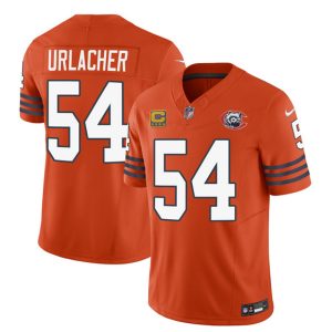 Chicago Bears #54 Brian Urlacher Orange 2023 F.U.S.E. With 4-Star C PatchThrowback Limited Stitched Game Jersey