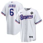 Texas Rangers #6 Josh Jung White 2023 World Series Stitched Jersey