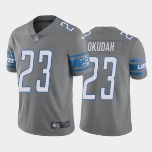 Detroit Lions #23 Jeff Okudah Grey Vapor Untouchable Limited Stitched Jersey