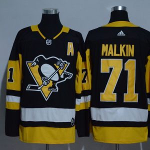 Pittsburgh Penguins #71 Evgeni Malkin Black Adidas Stitched Jersey