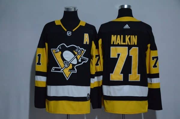 Pittsburgh Penguins #71 Evgeni Malkin Black Adidas Stitched Jersey