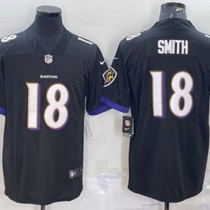 Baltimore Ravens #18 Roquan Smith Black Vapor Untouchable Limited Stitched Jersey