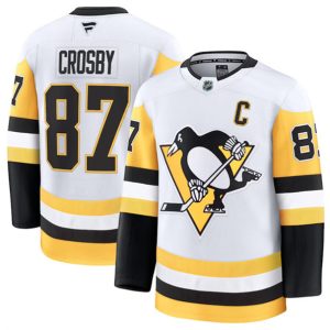 Pittsburgh Penguins #87 Sidney Crosby White 2024-25 Away Stitched Jersey