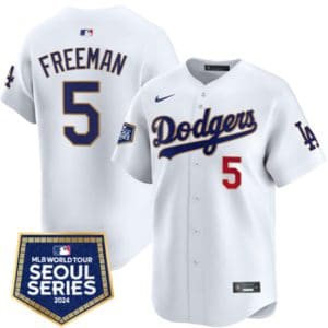 Los Angeles Dodgers #5 Freddie Freeman White 2024 World Tour Seoul Series Home Limited Stitched Jersey