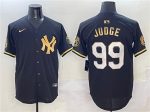 New York Yankees #99 Aaron Judge Black Gold With Patch Limited Stitched Jersey