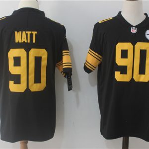 Pittsburgh Steelers #90 T.J. Watt Black Limited Rush Stitched Nike Jersey