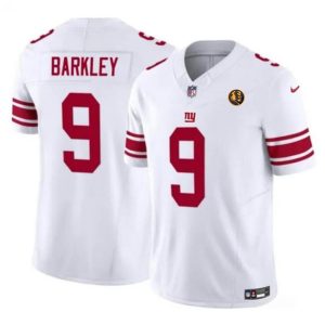 New York Giants #9 Matt Barkley White 2023 F.U.S.E. With John Madden Patch Vapor Limited Stitched Jersey