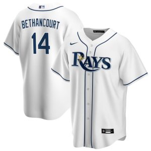Tampa Bay Rays #14 Christian Bethancourt White Cool Base Stitched Jersey