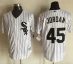 White Sox #45 Michael Jordan White(Black Strip) New Cool Base Stitched Jersey