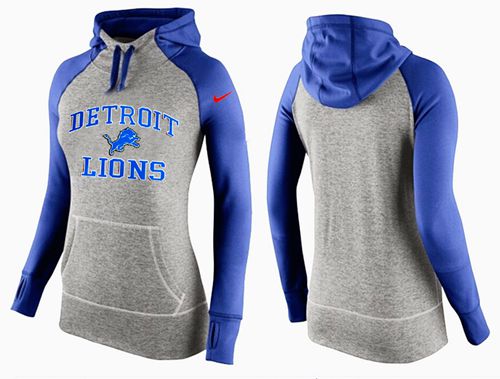 Nike Detroit Lions Performance Hoodie Grey Blue_2