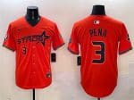Houston Astros #3 Jeremy Pena Orange 2025 City Connect With Texas Patch Limited Stitched Jersey