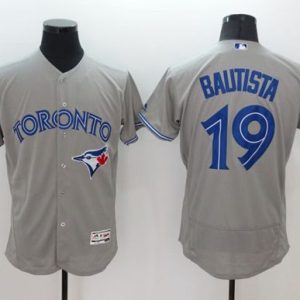 Blue Jays #19 Jose Bautista Grey Flexbase Authentic Collection Stitched Jersey