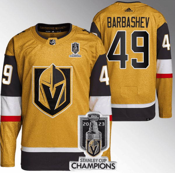 Vegas Golden Knights #49 Ivan Barbashev Gold 2023 Stanley Cup Champions Stitched Jersey