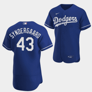 Los Angeles Dodgers #43 Noah Syndergaard Blue Flex Base Stitched Jersey