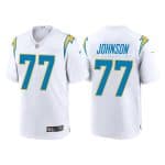 Los Angeles Chargers #77 Zion Johnson White Limited Stitched Jersey