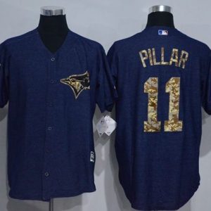Blue Jays #11 Kevin Pillar Denim Blue Salute To Service Stitched Jersey