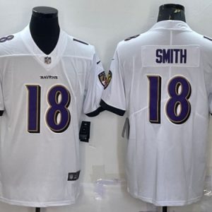 Baltimore Ravens #18 Roquan Smith White Vapor Untouchable Limited Stitched Jersey