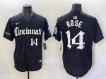 Cincinnati Reds #14 Pete Rose Black 'Gothic Queen City Edition' Vapor Premier Limited Stitched Jersey