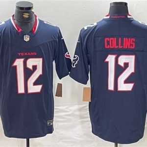 Houston Texans #12 Nico Collins Navy F.U.S.E. Vapor Limited Stitched Jersey