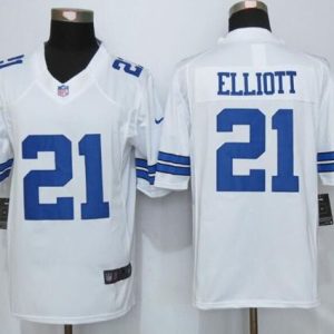 Cowboys #21 Ezekiel Elliott White Stitched Limited Nike Jersey