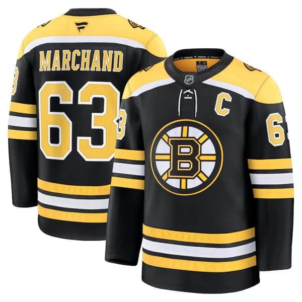 Boston Bruins #63 Brad Marchand Black 2024-25 Home Stitched Jersey
