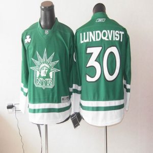 Rangers St Patty's Day #30 Henrik Lundqvist Green Stitched Jersey