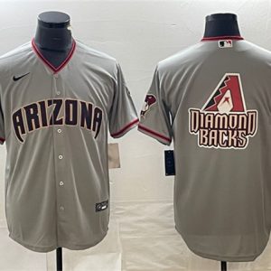Arizona Diamondbacks Gray Team Big Logo Cool Base Stitched Jersey