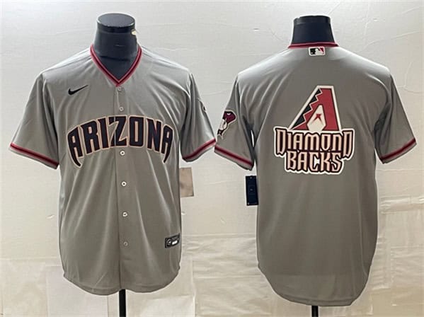 Arizona Diamondbacks Gray Team Big Logo Cool Base Stitched Jersey