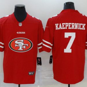San Francisco 49ers #7 Colin Kaepernick Red 2020 Team Big Logo Limited Stitched Jersey