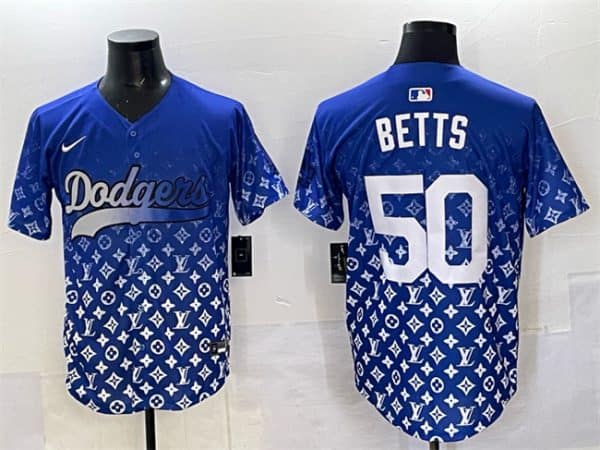 Los Angeles Dodgers #50 Mookie Betts Blue Limited Stitched Jersey