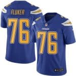 Chargers #76 D.J. Fluker Electric Blue Stitched Limited Rush Nike Jersey