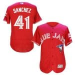 Blue Jays #41 Aaron Sanchez Red Flexbase Authentic Collection Canada Day Stitched Jersey