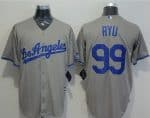 Dodgers #99 Hyun-Jin Ryu Grey New Cool Base Stitched Jersey