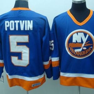 Islanders #5 Denis Potvin Stitched Baby Blue CCM Throwback Jersey