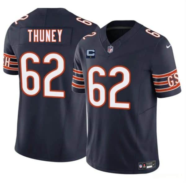 Chicago Bears #62 Joe Thuney Navy 2025 F.U.S.E. With 1-Star C Patch Vapor Untouchable Limited Stitched Jersey