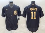 New York Yankees #11 Anthony Volpe Black Cool Base Stitched Jersey
