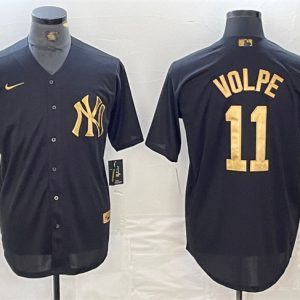 New York Yankees #11 Anthony Volpe Black Cool Base Stitched Jersey