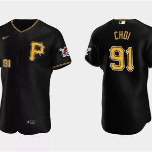 Pittsburgh Pirates #91 Ji Man Choi Black Flex Base Stitched Jersey