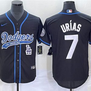 Los Angeles Dodgers #7 Julio Ur¨ªas Black With Patch Cool Base Stitched Jersey