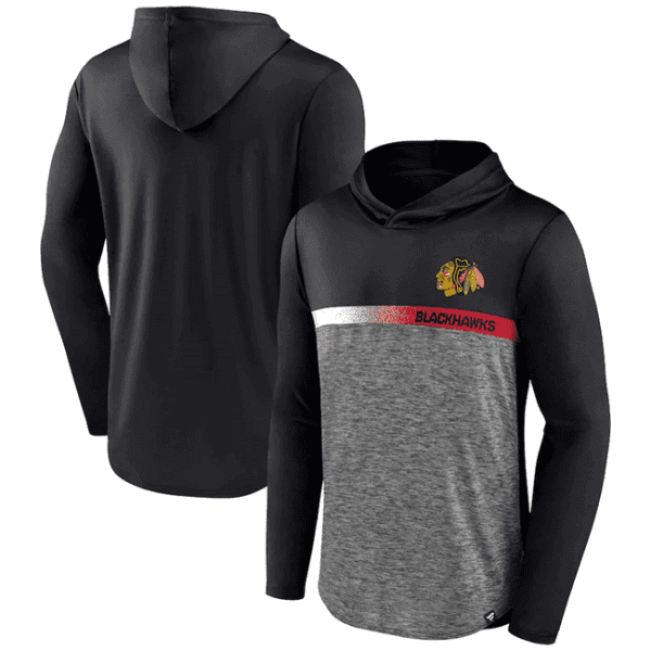 Chicago Blackhawks Black Podium Defender Pullover Hoodie