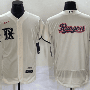 Texas Rangers Cream Team Big Logo 2023 City Connect Flex Base Stitched Jersey