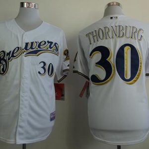 Brewers #30 Tyler Thornburg White Cool Base Stitche Jersey