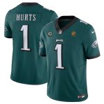 Philadelphia Eagles #1 Jalen Hurts Green 2023 F.U.S.E. With 3-Star C Patch And John Madden Patch Vapor Limited Stitched Jersey