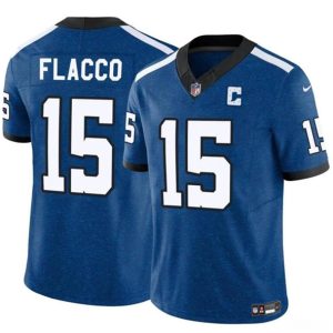 Indianapolis Colts #15 Joe Flacco Blue 2024 F.U.S.E. Throwback Vapor Limited Stitched Jersey