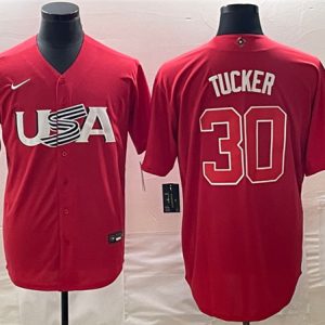 USA #30 Kyle Tucker 2023 Red World Classic Stitched Jersey