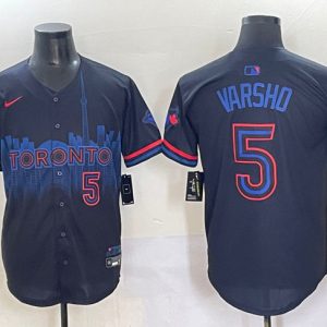 Toronto Blue Jays #5 Daulton Varsho Navy 2024 City Connect Limited Stitched Jersey