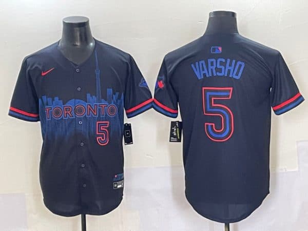 Toronto Blue Jays #5 Daulton Varsho Navy 2024 City Connect Limited Stitched Jersey