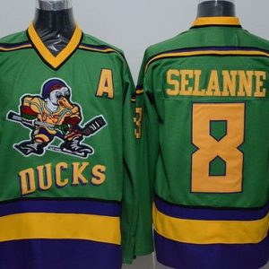 Ducks #8 Teemu Selanne Green CCM Throwback Stitched Jersey