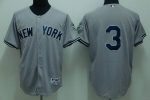 Yankees #3 Babe Ruth Stitched Grey Jersey