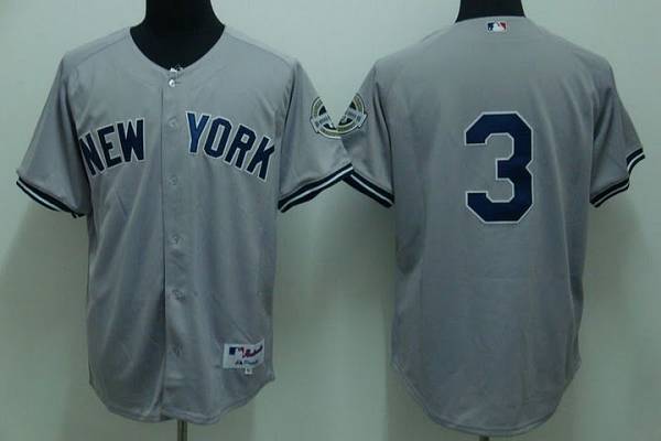 Yankees #3 Babe Ruth Stitched Grey Jersey